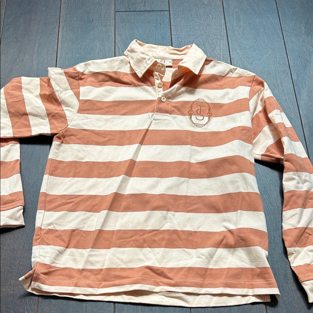 Taylor Swift Striped Long Sleeve Rugby Polo